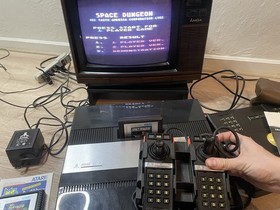 Atari 5200 4 Port Console, Rebuilt Controllers, Power Mod, 9 Games. Fully Tested