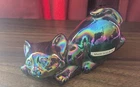 Vintage Fenton Amethyst Carnival Glass Cat Figurine *Chipped Ear