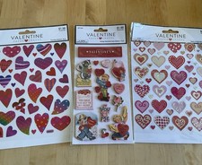 Valentine Paper Crafts Stickers Lot 3 Packs