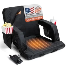 Heated Stadium Seats for Bleachers with Back Support – Standard Width 16"/20"