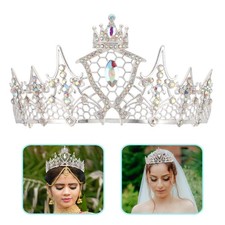Silver Wedding Tiara and Crown for Bride Princess Rhinestone Queen Crown Bridal