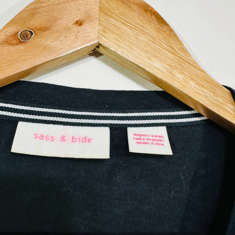 Sass & Bide Slave to Love Sequin Tank Top Blouse Black Gold L Geometric Party - Image 3 of 4