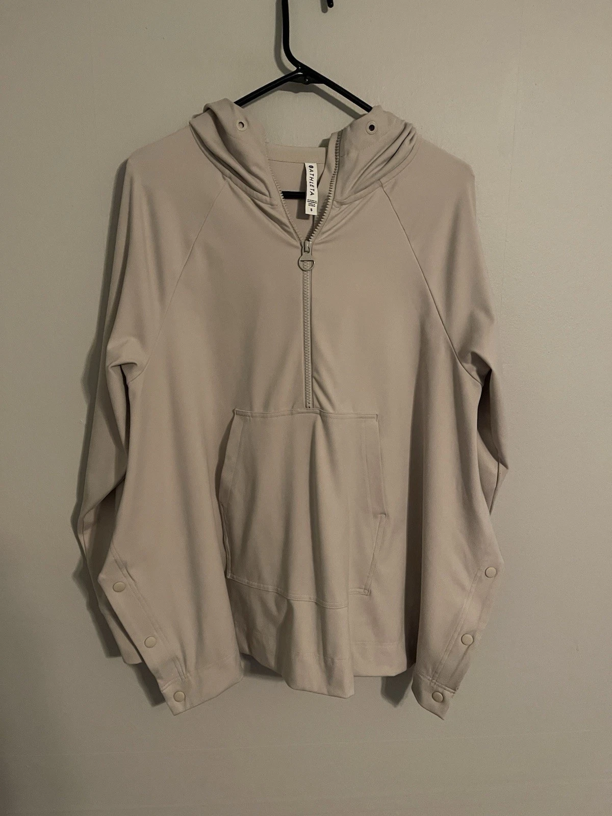 Athleta Glacier Handkerchief Poncho Hoodie Abalone Grey #599674 - Women's Small