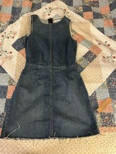 Women’s Reformation Jeans Zinna Dress Size 4 NWT Blue Denim Zip Up Back