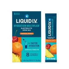 Liquid I.V. Hydration Multiplier Powder, Tropical Punch, 6 Ct Packets