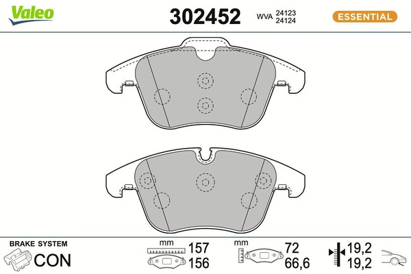 Valeo Bremsbelagsatz, Scheibenbremse 302452 FüR Daimler Jaguar MG-image