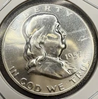1957 Proof Franklin Half Dollar • 90% Silver • Brilliant Proof Strike