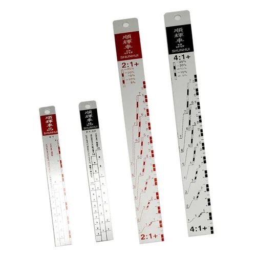 Paint Mixing Ratio Ruler 2:1 and 4:1 for Car Paint Automotive Coatings