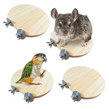 Hamiledyi Wooden Hamster Cage Platform Set 4Pcs Bird Wood 5.9in, WOODEN