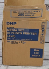 DNP 4x6" Paper Ink Roll Media Set for RX1HS46-PS ID Photo Printer 350 Prints NEW