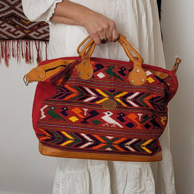 Guatemala Multicolor Carry On Leather/handwoven Bag | eBay display picture 1