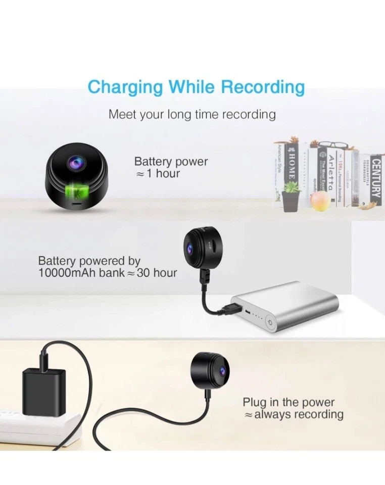 Mini Camera Espion Cachee Enregistreur,Full HD 1080P Micro Caméra WiFi Exterieur - Photo 4/4