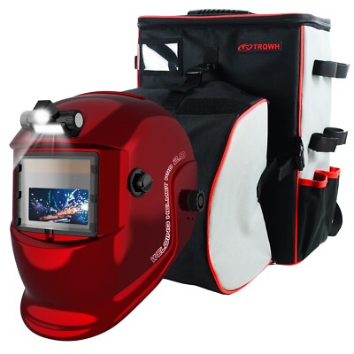 TRQWH Welder Mask Auto Darkening True Color 2 Arc Sensor & Welding Backpack