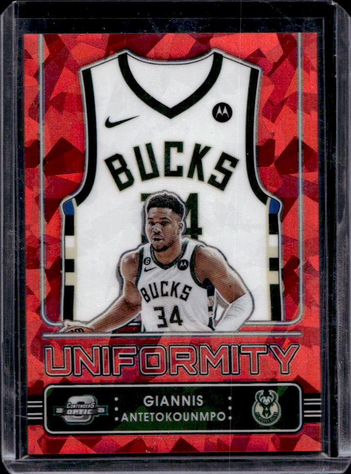 2022-23 Contenders Optic Giannis Antetokounmpo Uniformity Red Cracked Ice #8