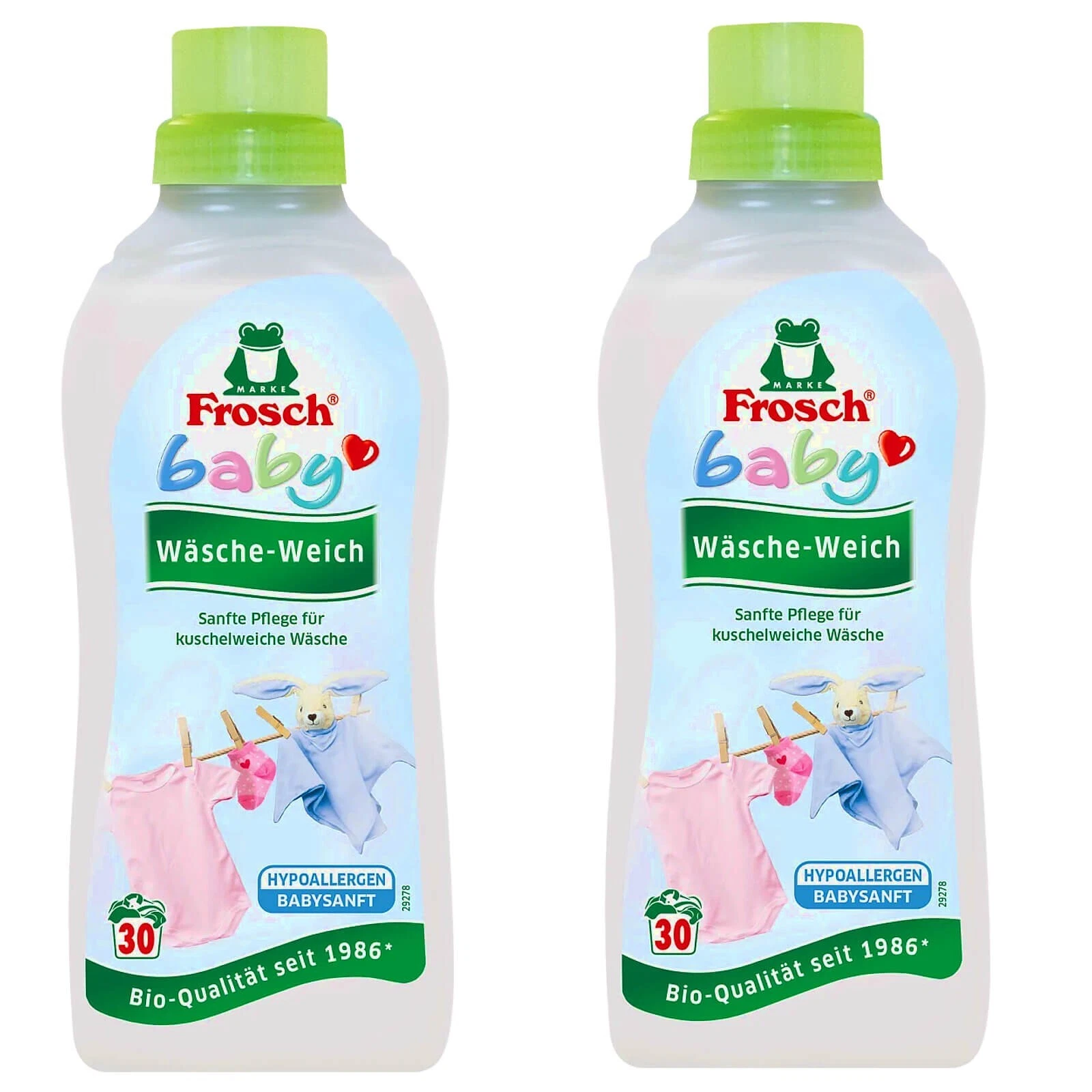 Frog Baby Laundry Soft Gentle Care Liquid 2x 750ml 30 WL 20 - 95°C
Opens in a new window or tab