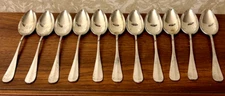 Vintage Dinner Spoon Set 8.25" B. Pottecher & C Soup Silver Plated (Set Of 11)