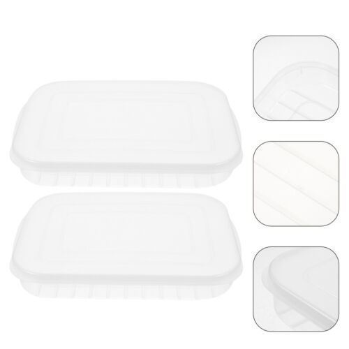 2 Pcs Fresh Refrigerated Box Lunch Meat Fridge Storage Containers for