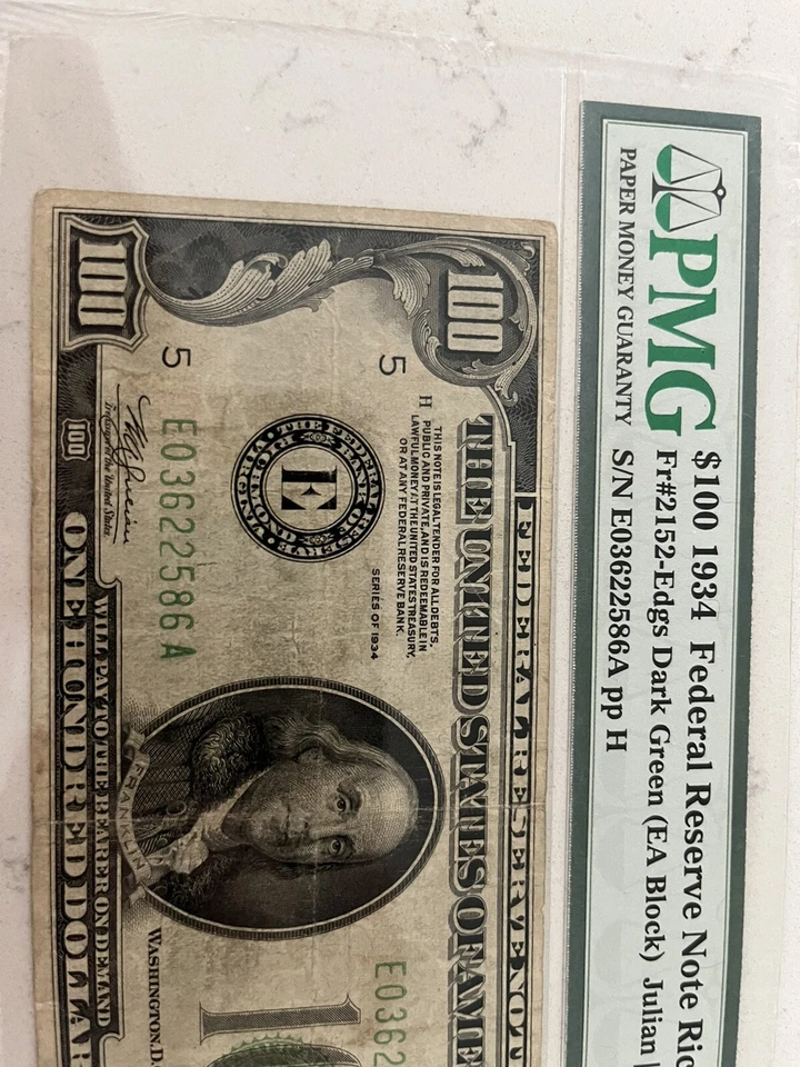 1934 $100 Federal Reserve Note Richmond PMG 25 FR 2152 Julian | Morgenthau - Image 2 of 4