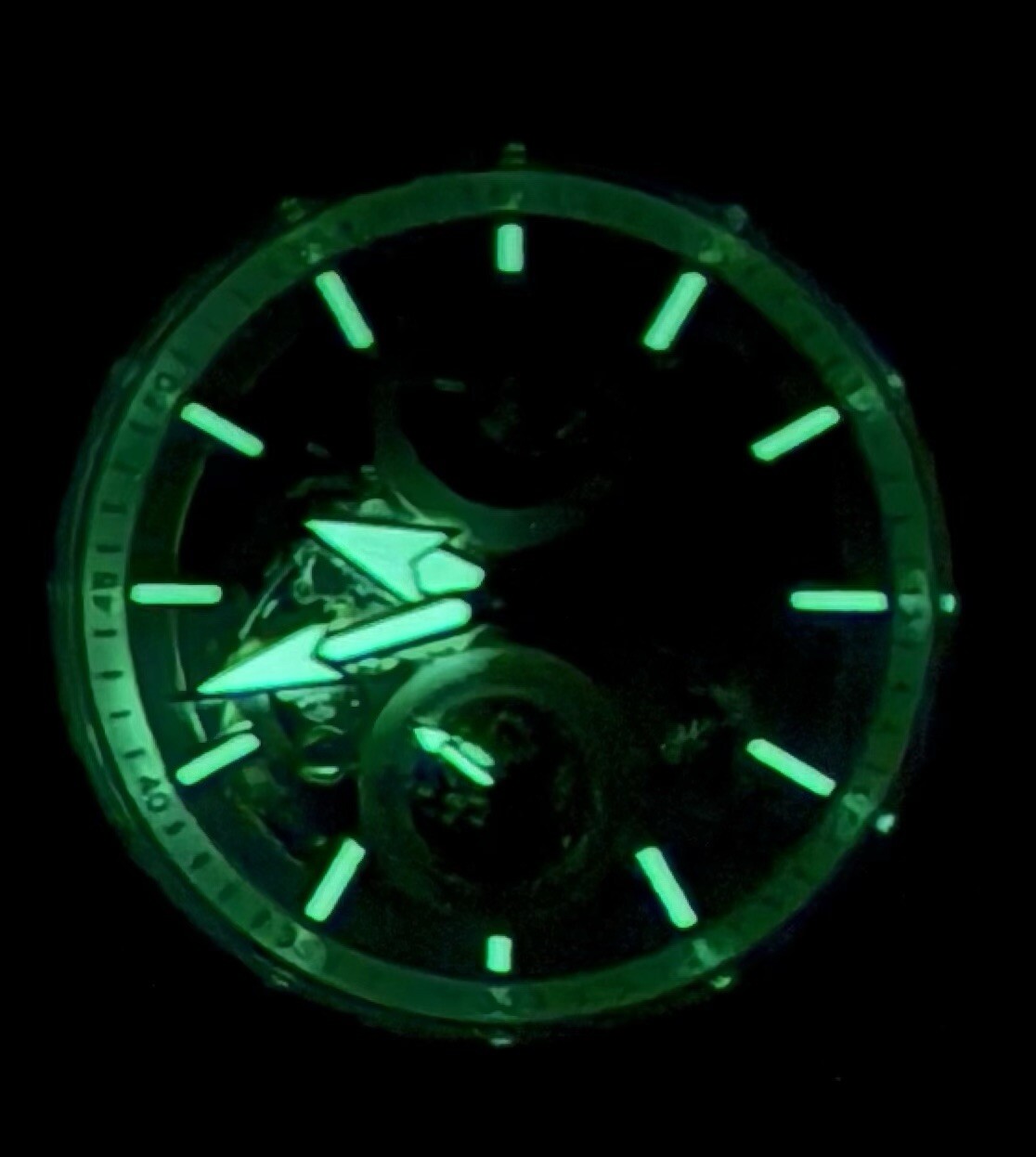 48mm Auto Skeleton & White Dial | Silvertone Brac… - image 7