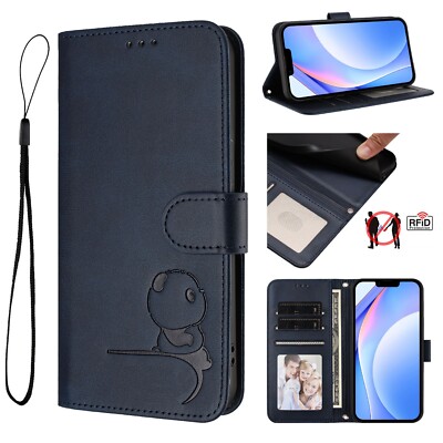 Leather Panda Cat Wallet Phone Case For Infinix Note 60 Smart 10 Hot 50 Zero 30