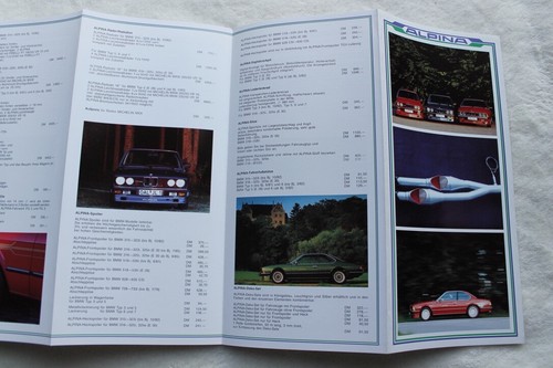 32B 599 1985 0985 BMW Alpina C2 B6 B10 B7 Turbo Coupe Zubehör Prospekt ...