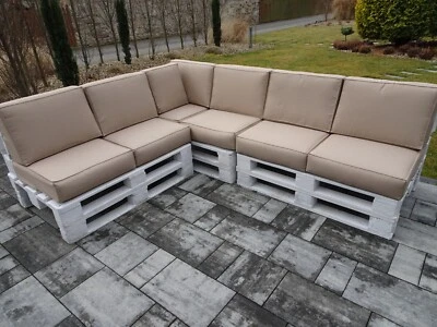 JACKKISSEN Palettenkissen Schaumkissen Kissen Palettensofa Euro Paleten 60 x 60 Cappuccino