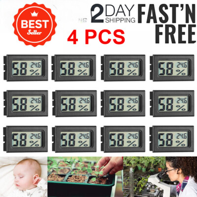 4PCS Humidity Meter Mini Digital Indoor Thermometer Hygrometer Temperature USA