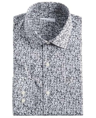 Stretch Floral-Print Dress Shirt Size 
