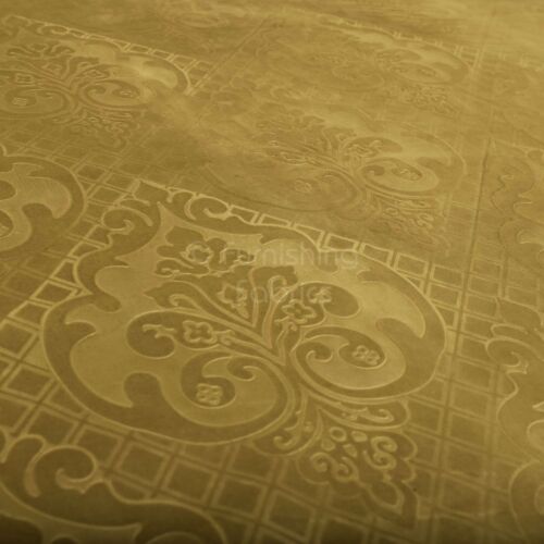 New Furnishing Embossed Damask Velvet Upholstery Fabric In Grass Green Colour - Picture 3 of 5