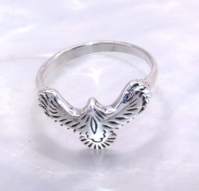 Handgefertigt in den USA massiver 925 Sterlingsilber oxidierter Adler Ring - Sondergröße