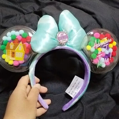 UP Grape Soda Cap Balloons Pixar Disney.Parks Minnie Ears Headband US POST