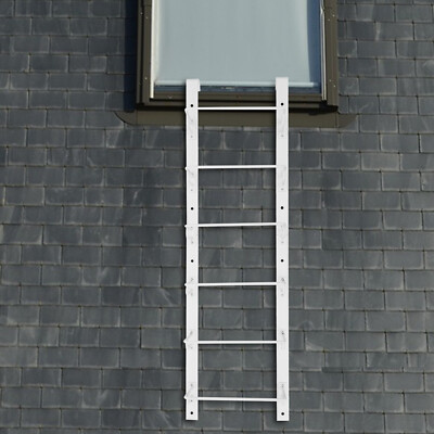 6-Steps Steel Well Ladder Egress Window Ladder Heavy-Duty Window Well Ladder