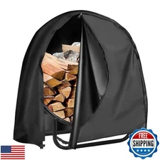 IC ICLOVER Firewood Log Hoop Cover, 40 Inch Outdoor 600D Heavy Duty Waterproo