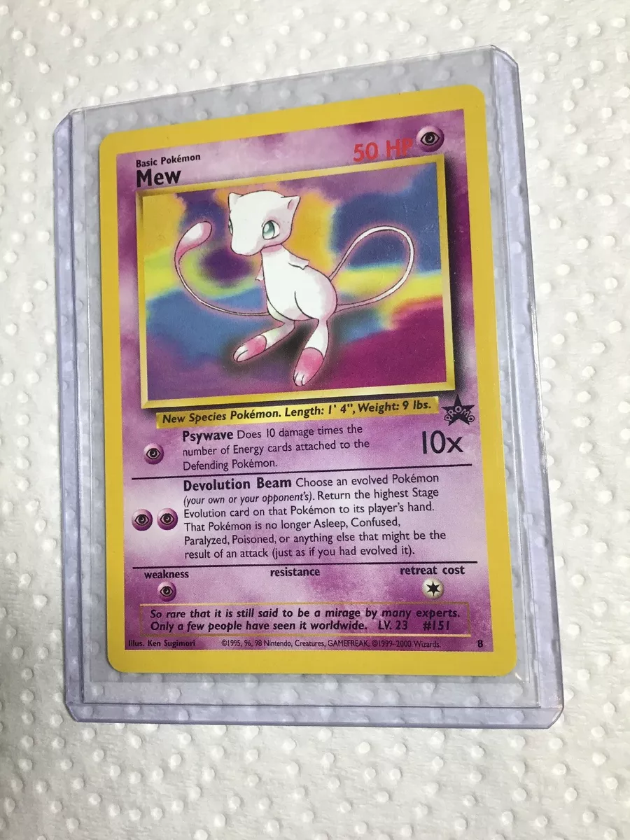 Mew Pokemon card black star promo 8. Nr Mint. WoTC first gen.