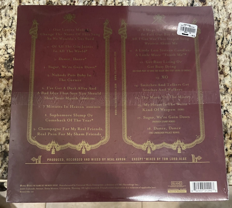 Fall Out Boy From Under The Cork Tree 2ND PRESS Maroon /1500 OR Coke/2000 SEALED - Image 3 of 4