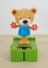 Solar Power Dancing Circus Teddy Bear with Flowers Bobble Toy