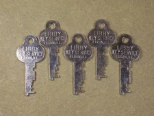 5 Vintage Flat Steel Keys Trunk Padlock Chest Antique Lock Box Desk Cabinet Key
