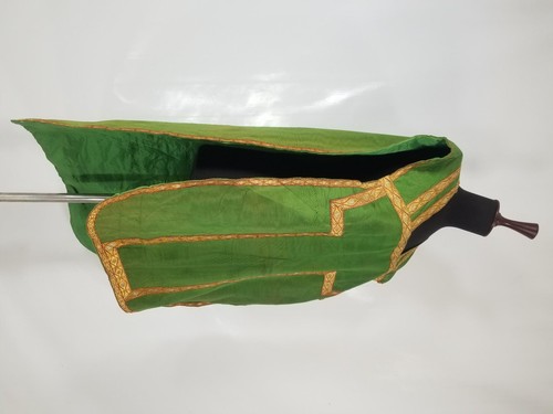 Casulla vestimenta sacerdote iglesia francés vintage 169x101 cm - Imagen 13 de 15