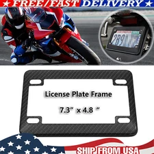 Carbon Fiber Pattern Stainless Steel Holder Motorcycle License Plate Cover Frame