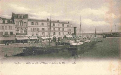 HONFLEUR Lisieux 14 Calvados Hôtel du Cheval Blanc et Bateau du Havre