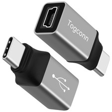 Mini USB to USB C Adapter 2 Pack, Mini USB Female to USB Type-C Male Convert