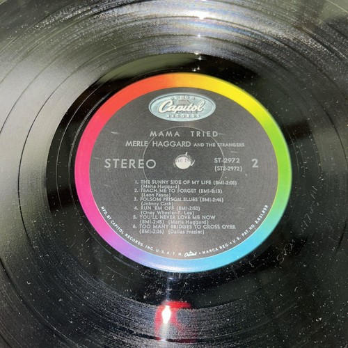 MERLE HAGGARD - Mama Tried LP Vinyl CAPITOL ST 2972 Rainbow 1968 - Picture 6 of 6