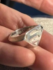 Vintage 1994 Warner Bros DC Superman Crest Ring Sterling Silver 925 Size 8.5