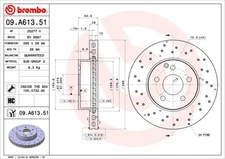 Brembo 09.A613.51 Brake Disc for Mercedes-Benz, Mercedes-Benz (BBDC)