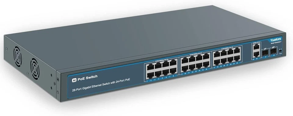 28 Port Gigabit PoE+ Switch, 400W Power Budget, 802.3af/at - Image 3 of 4