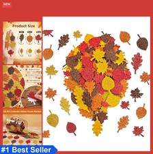 Thanksgiving Crafts for Kids Fall Leaf Glitter Foam Stickers 138 Piece Bulk