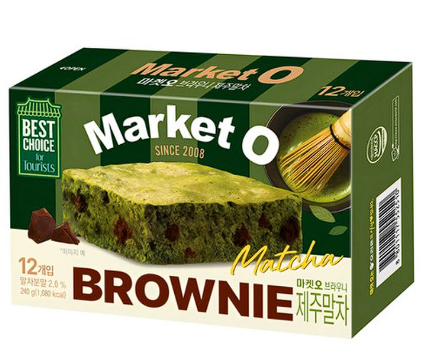 (Baja de precio con cantidad) Market O Real Brownie Jeju Matcha 12 piezas 240 g Corea