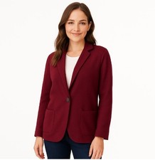 J.Crew Cecile Sweater Blazer Burgundy Knit Jacket Women s 2X Work Office
