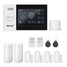 Wireless Home Alarm System 12-Piece Kit, WiFi/4G Alarm System for Home Securi...