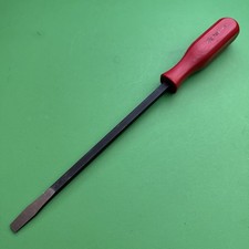 Vintage Mac Tools Usa Red Hard Handle 8 Shank Flat Slotted Screwdriver Mpn Pj8a